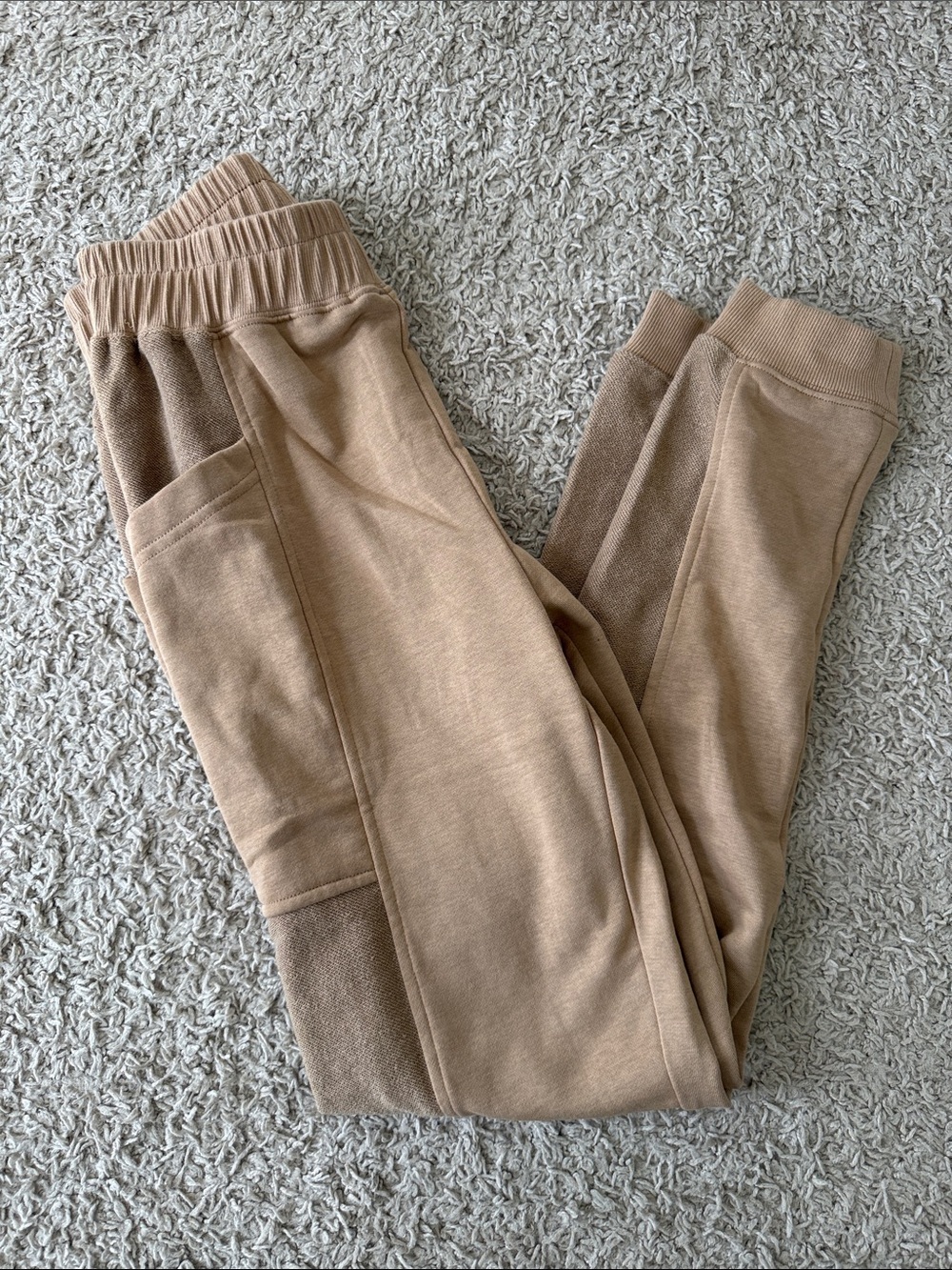 Women's Tan Jogger Track Pants - Casual Everyday Comfort